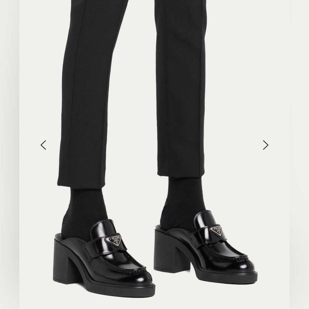 Prada Black Heel Mules Loafers